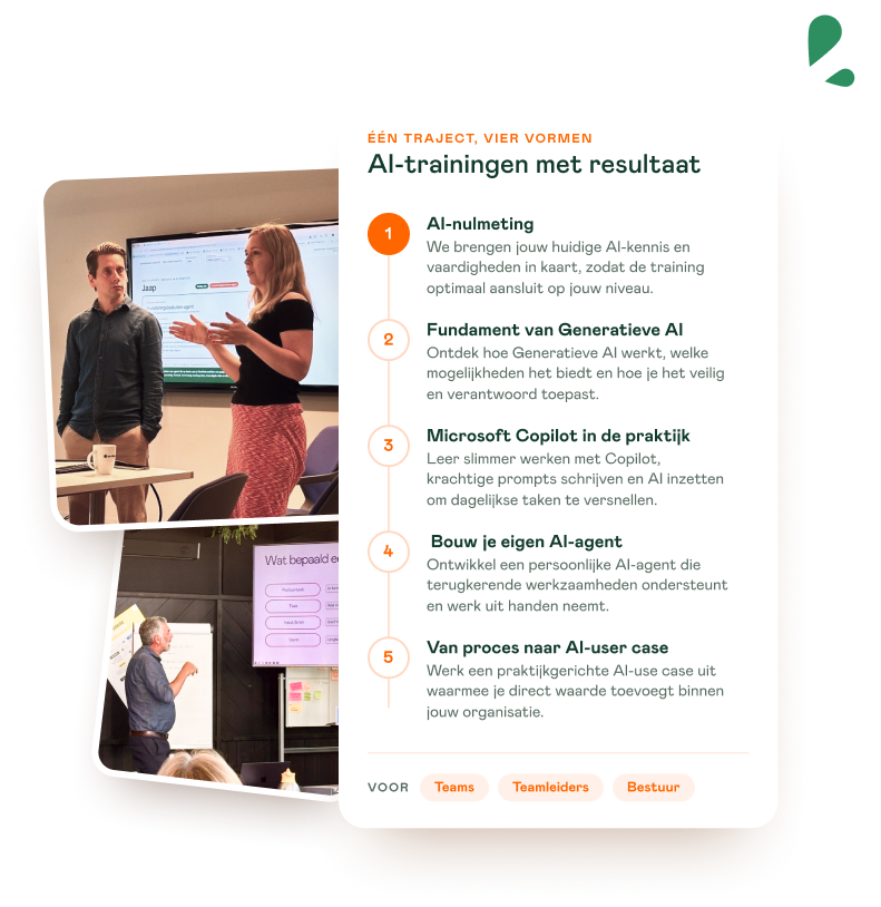 AI-trainingen met resultaat: vijf trainingsvormen van AI-nulmeting tot AI-use case